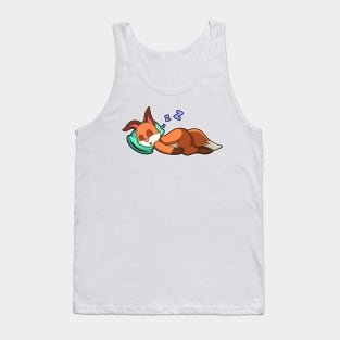 Fox at Sleeping with Pillow Tank Top